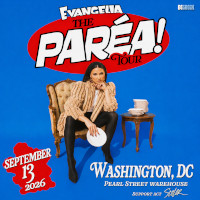 See Evangelia live in Washington, DC as part of her Parea Tour 2026 on Sunday, September 13, 2026 at Pearl Street Warehouse with Stolar. Click here for details!