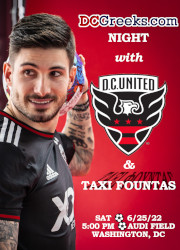 DCGreeks.com invites you to Audi Field on Saturday, June 25, 2022 at 5:00 PM as D.C. United and Greek International Taxiarchis Fountas take on MLS rival Nashville SC! Tickets start at only $35/ticket and the first 50 purchasers will have the opportunity to take a post-match photo with Taxi Fountas! Click here for details!