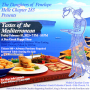 Join the Daughters of Penelope Chapter #283 for Tastes of the Mediterranean 2023 on Friday, 2/10/23, at the Meletis Charuhas Center in Falls Church, VA. Reserved table seating tickets on sale exclusively at DCGreeks.com!