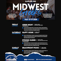 Join Greeks and Philhellenes from over the Midwest and beyond from 5/17/24 - 5/19/24 in Cleveland, OH for three days of parties at the first annual Midwest Greeks event!  Ticket packages are now on sale exclusively at DCGreeks.com! Click here for details!