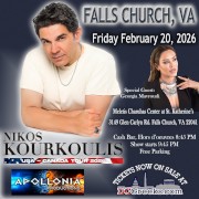Apollonia Productions presents Nikos Kourkoulis live in Virginia on Friday, 2/20/2026, at the Meletis Charuhas Center in Falls Church, VA. Reserved Table Seating and General Admission Standing Room Only tickets on sale exclusively at DCGreeks.com!