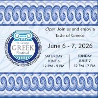 St. George Greek Orthodox Church of Bethesda, MD invites you to its Greek Festival 2026 on June 6�7! Enjoy Greek food, pastries, dancing, live music, marketplace, tours, and more! Click here for details!
