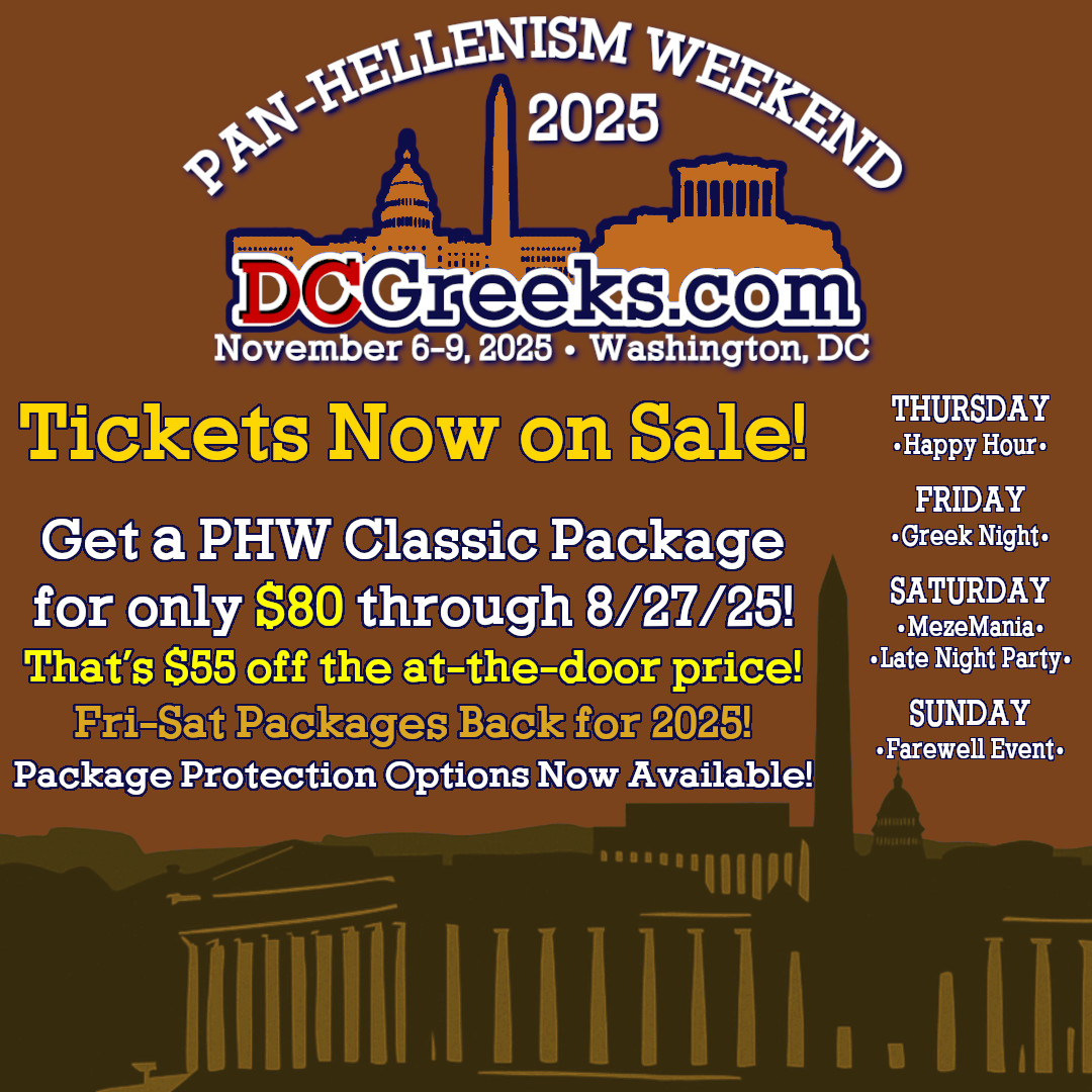 Pan-Hellenism Weekend 2025 - Thursday November 6 - Sunday November 9 - Washington, DC